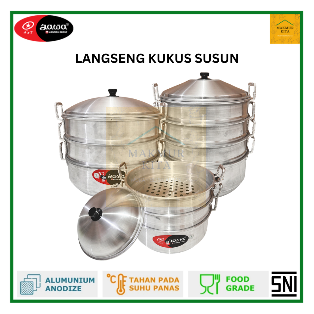 Langseng Kukus 3 4 Susun 33 36 40 45 50 CM Jawa Maspion Aluminium / Dandang Susun Kukus Dimsum