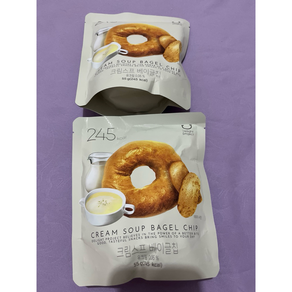 

delight project bagel chips cream soup