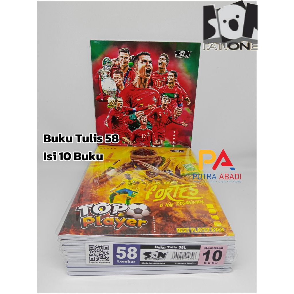 

Buku Tulis SON 58 Lembar Ukuran Kwarto Isi 10 Buku