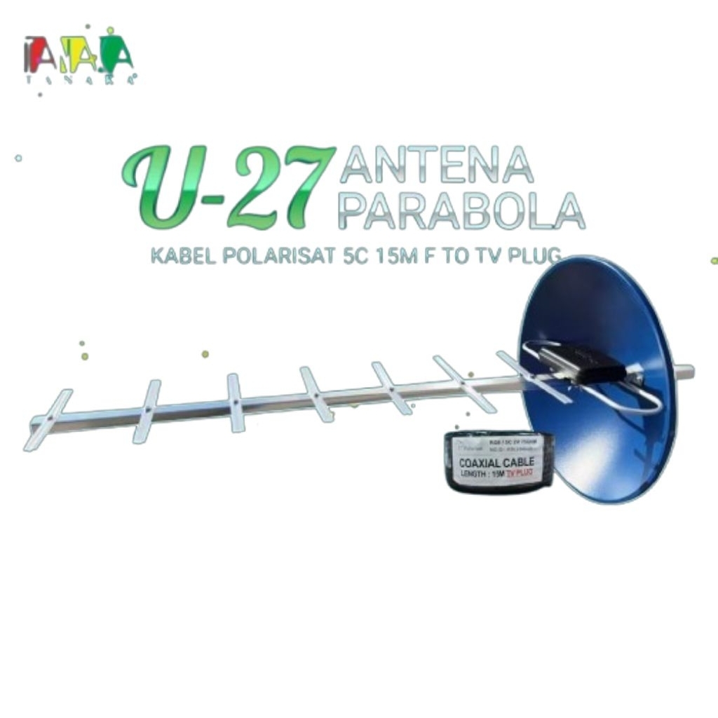 Antena Tanaka U-27 Antena Parabola + Kabel 15 Meter