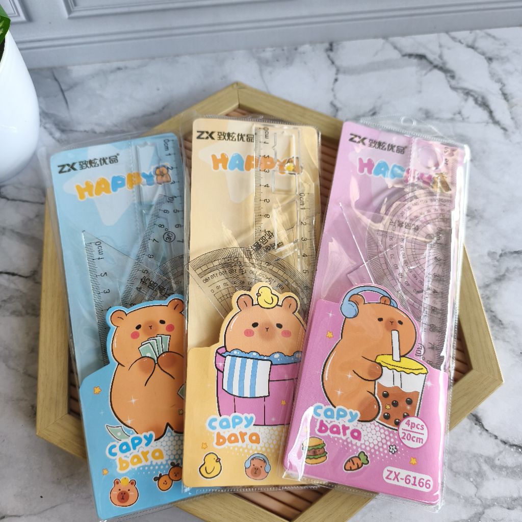 

Satu Set (4 Pcs) Penggaris Bening Dompet Warna Random