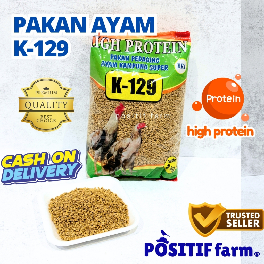 [1KG] K-129 Pur Ayam Kampung - Pakan Ayam Pedaging - Makanan Ayam Super - BR1