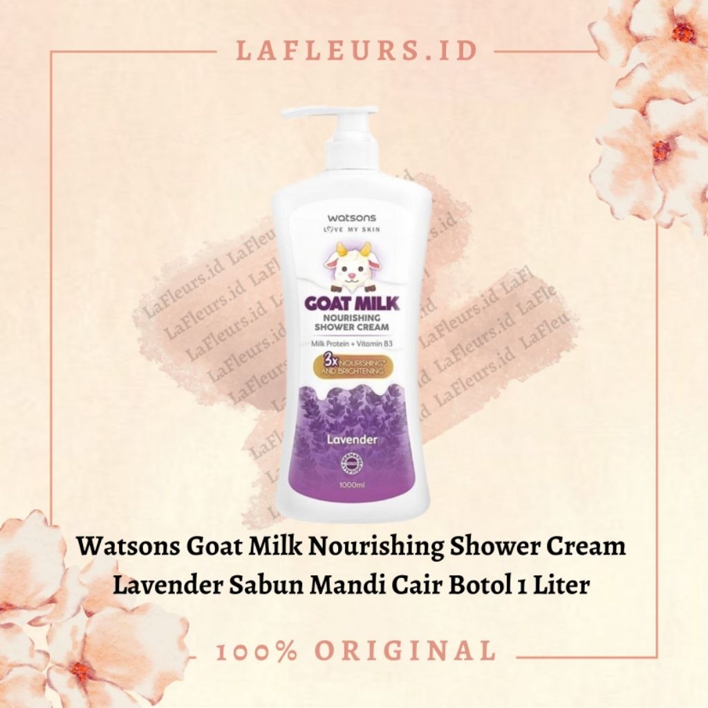 Watsons Goat Milk Body Wash Nourishing Lavender Shower Cream Botol 1liter / 1000ml / Refill Pouch 80