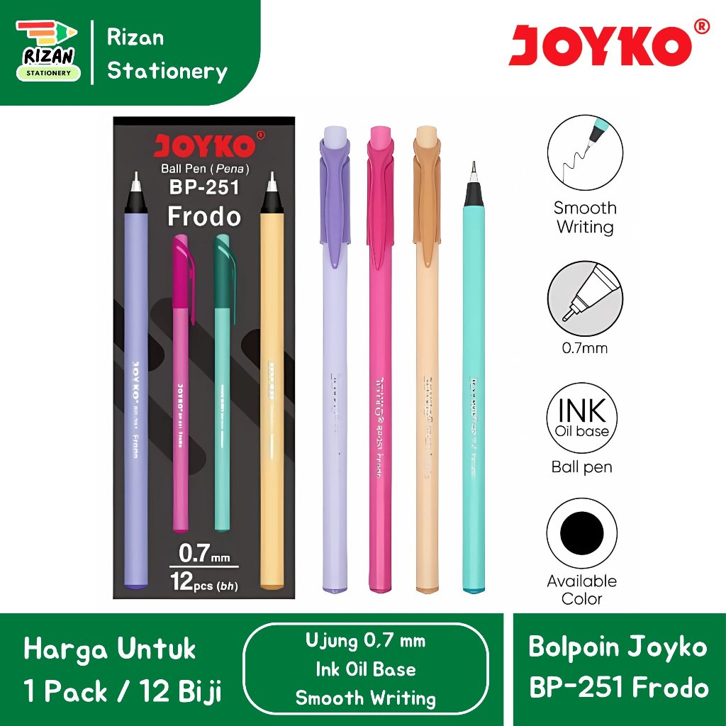 

[1 PACK / 12 PCS] Balpen / Bolpoin / Pulpen JOYKO BP-251 Frodo