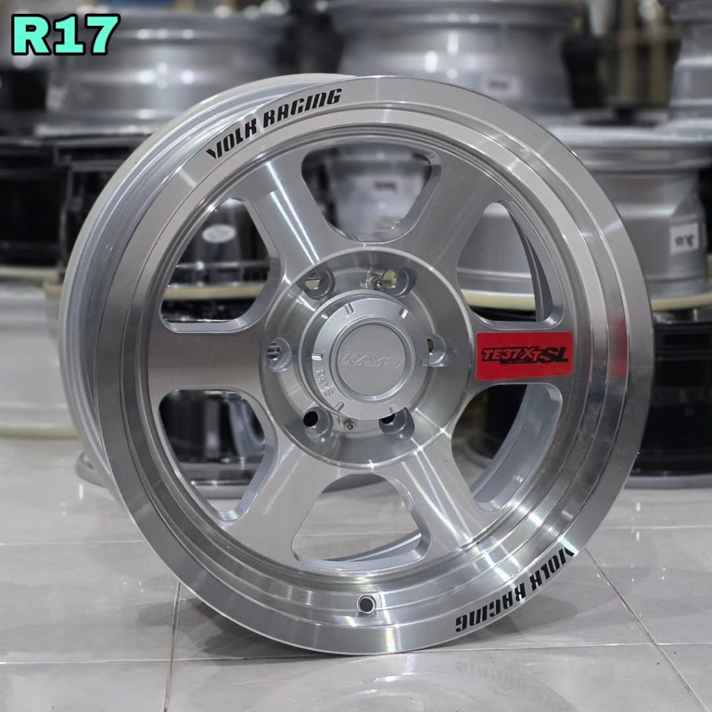 velg racing mobil r17 TE37 XT SL LEBAR 8 PCD 6X139,7 velg ring 17 Pajero hilux Strada Triton fortune