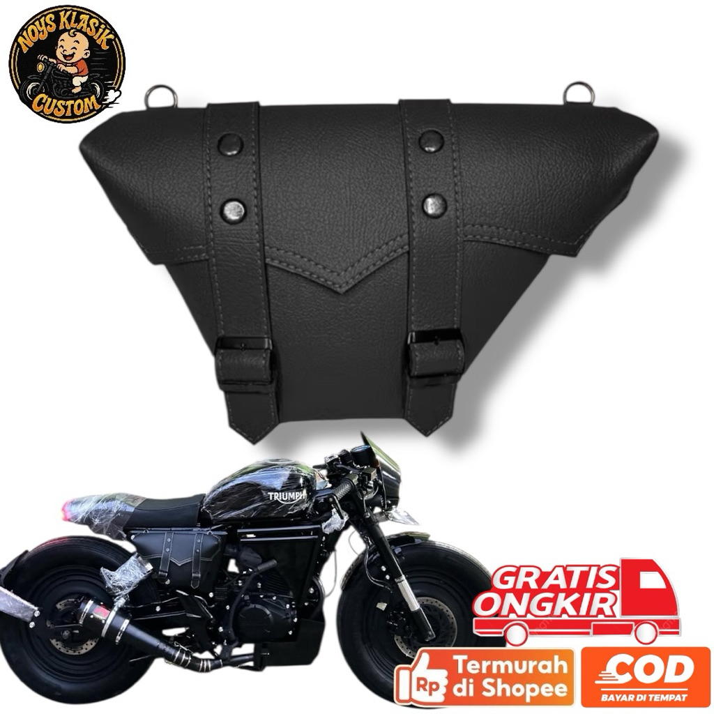 tas motor klasik sidebag side bag custom japstyle bratstyle bobber c70 honda win100 cb100 sepeda ont