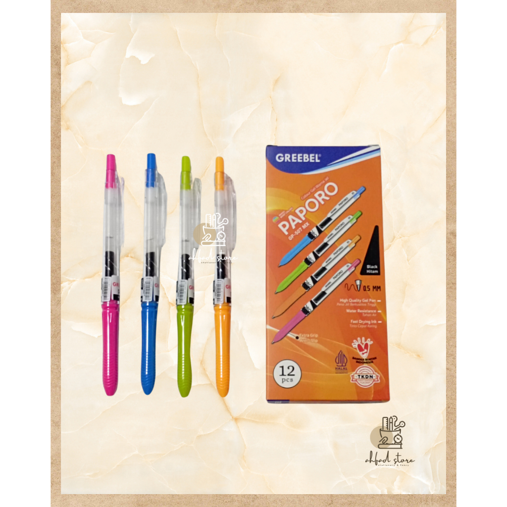 

Pulpen Gel Pen Greebel Paporo 0.5mm