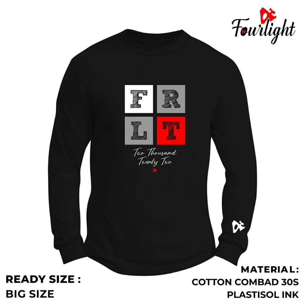 Kaos jumbo pria lengan panjang Original 2XL 3XL 4XL 5XL 6XL 7XL