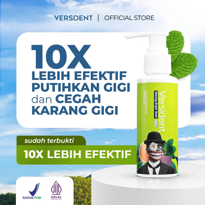 (Promo Khusus) Versident Shining Bright Teeth Pasta Pemutih Gigi / Versident Pasta Gigi