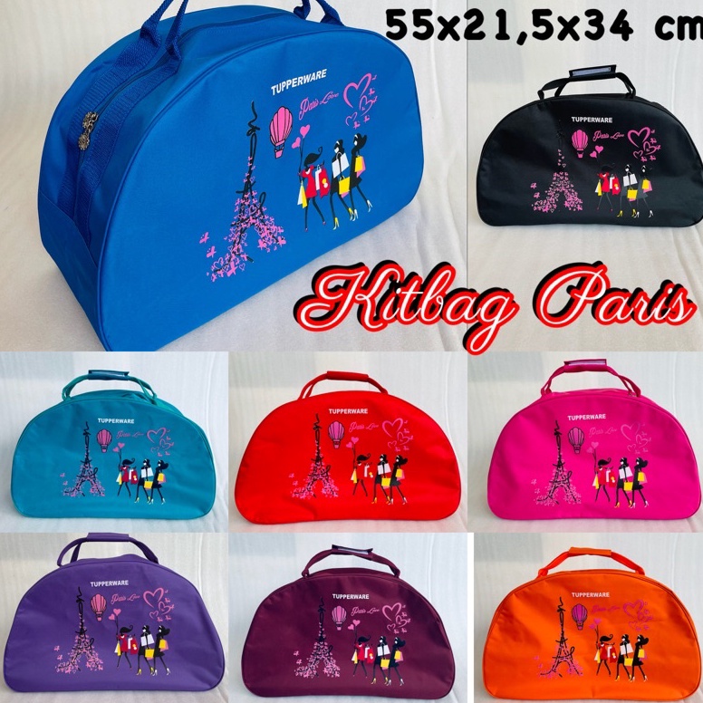KODE Y82D Kitbag Paris Eiffel zipper bunga es Tas travel murah