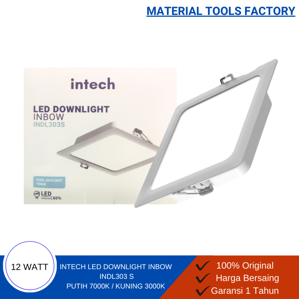 INTECH INDL303S 12 WATT - Lampu Downlight LED - Lampu Intech INDL303S 12 Watt - Lampu Panel LED - La
