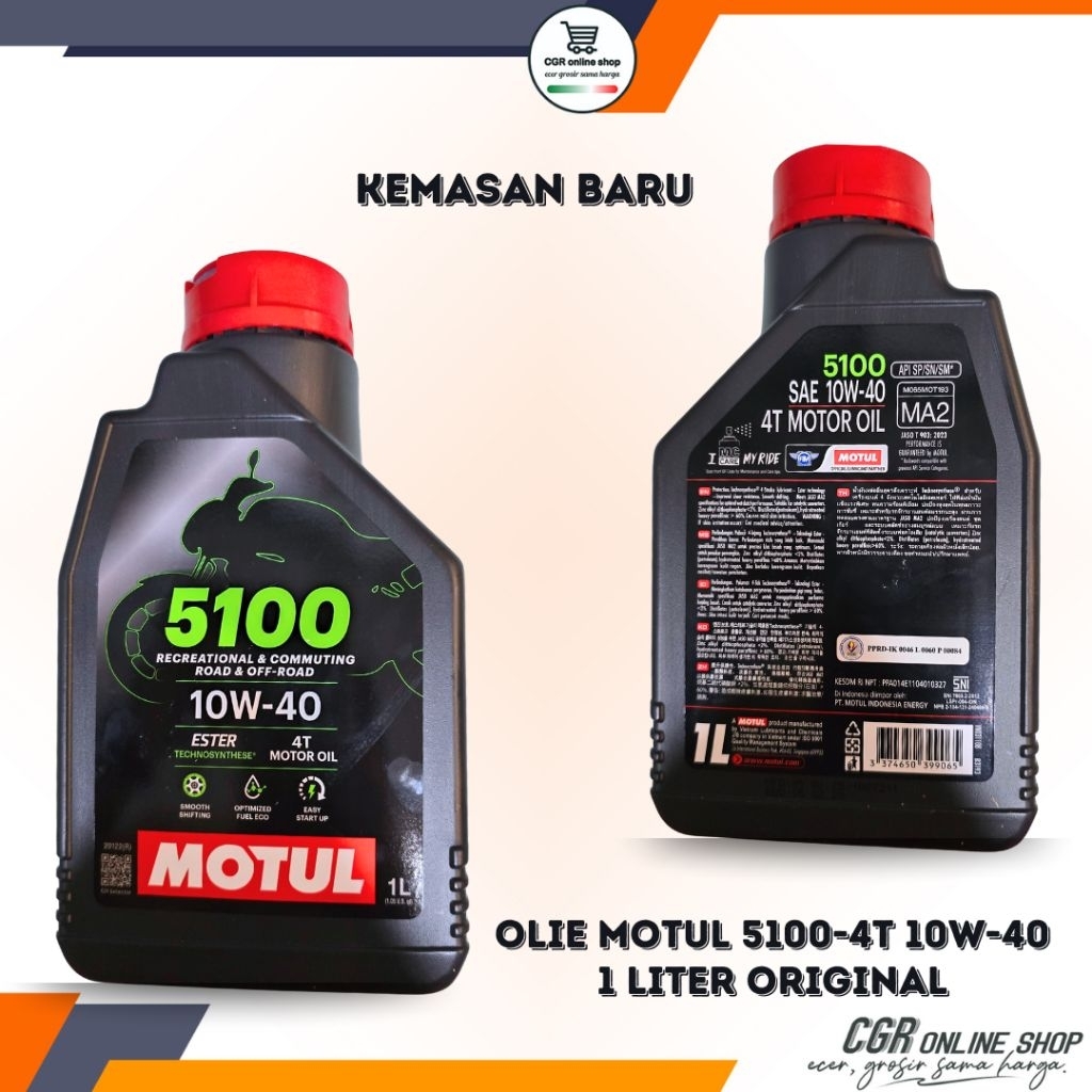 MOTUL Oli Motul 5100-4T 10W-40 1L MA2 Ester Oli Mesin MX King, CBR, R15, Vixion, Satria