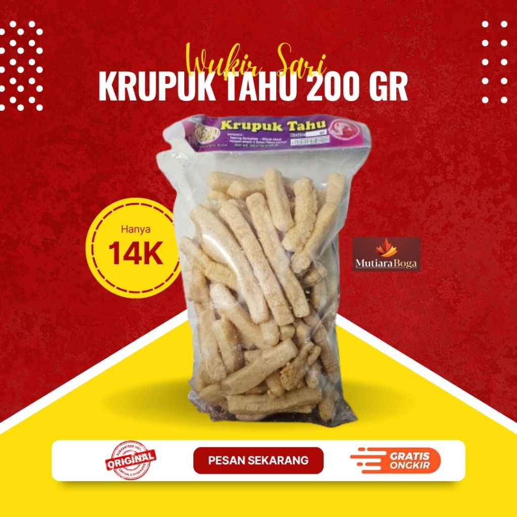 

Kerupuk Krupuk Tahu 200 gram merek Wukir Sari