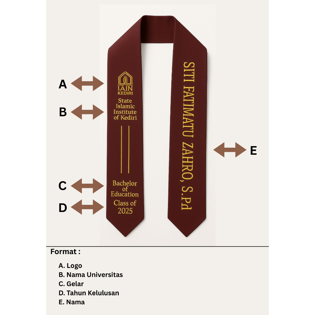 SLEMPANG LEHER/SLEMPANG KALUNG WISUDA PREMIUM