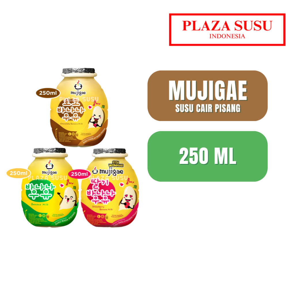 

SUSU CAIR MUJIGAE BANANA MILK SUSU PISANG COKLAT/STROBERI/ORIGINAL BOTOL