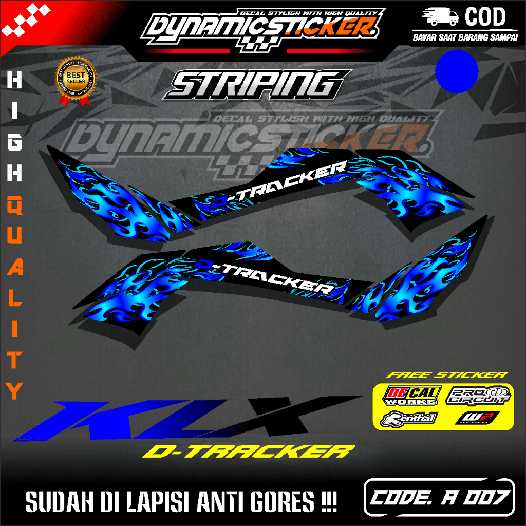 (COD) STICKER MOTOR KEREN STRIPING KAWASAKI DTRACKER150 SE Variasi Original-Sticker Variasi Kawasaki