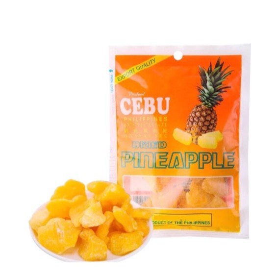 

Cebu Dried Pinapple 100g Manisan Nanas asli Filipina Cemilan Snack Buah