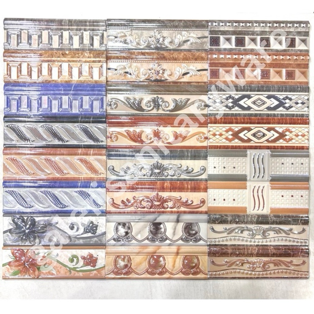 List Keramik Dinding Timbul 8x25cm Import Aneka Rupa / List dinding import / Lis keramik dinding