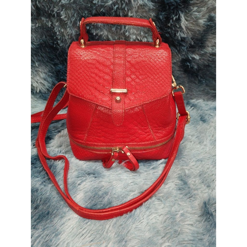 Tas Ransel  Fashion 2in1 Kulit Asli motif ular