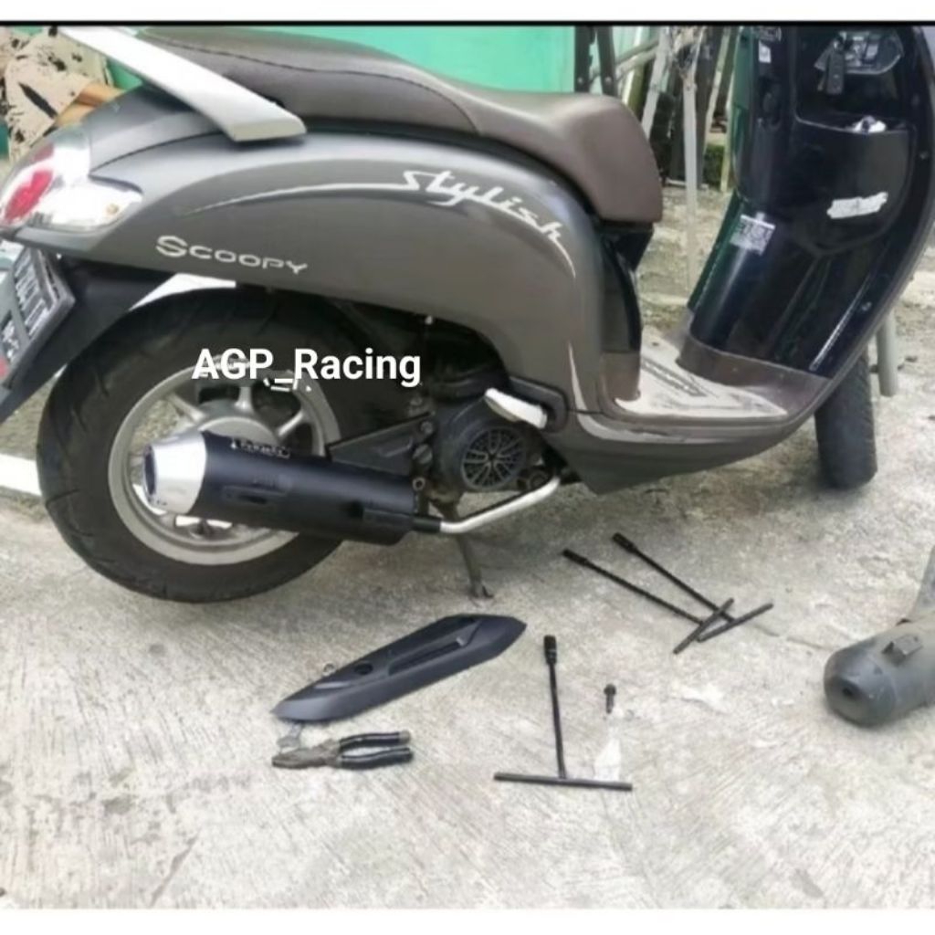 FREE ONGKIR KNALPOT STANDAR AGP RACING BEAT KARBU BEATFI DELUX MIO VARIO OLD VARIO NEW AEROX