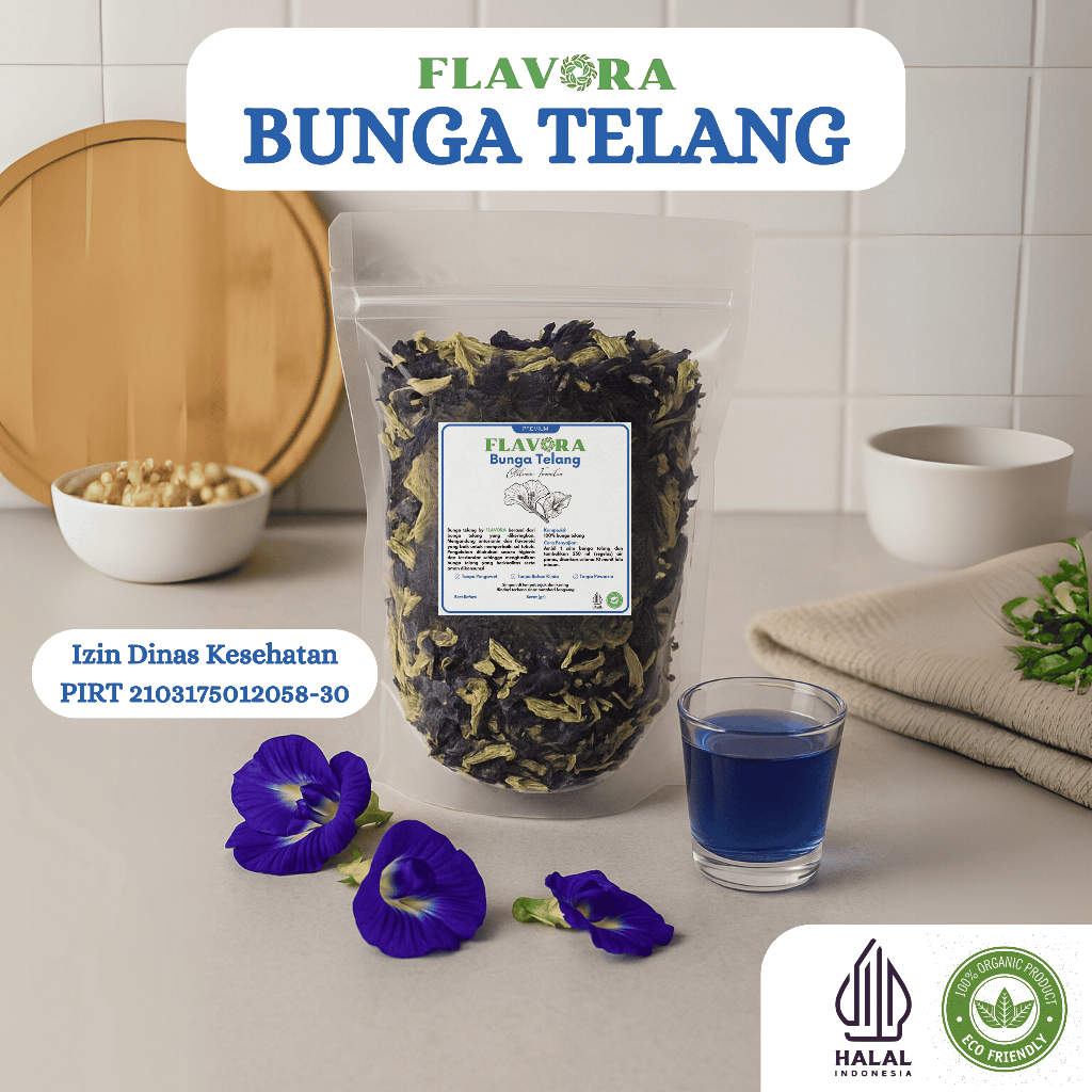 

Bunga Telang Kering Biru Organik Grade A Teh Premium Butterfly Pea - Flavora