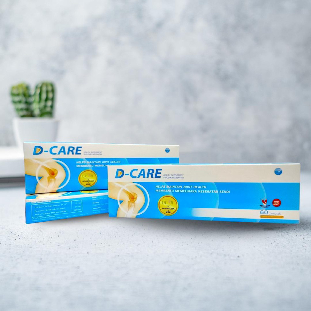 D-CARE 1 strip Exp Date Juli 2026 Suplemen untuk Sendi/ Tulang/ Lutut Nyeri - Ampuh