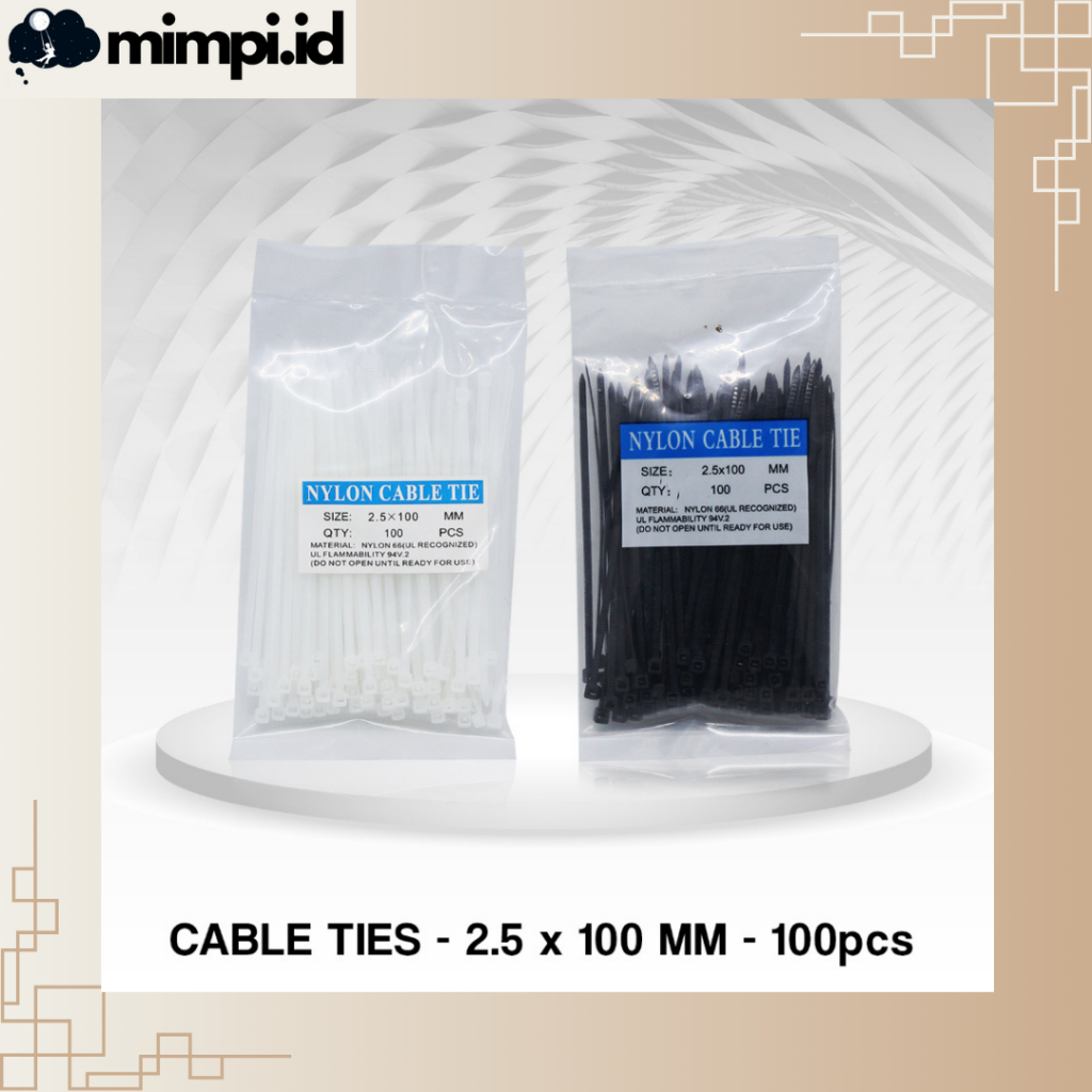 

Kabel Ties 10cm isi 100pcs Cable Tie Insulock 2.5x100mm 10 cm Insulok Tis / Kabelties 10 cm