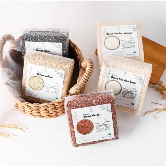 

JKL Tani Organic Beras Organik - Beras Pandan Wangi Putih Coklat Merah Hitam Mix Organik - Beras