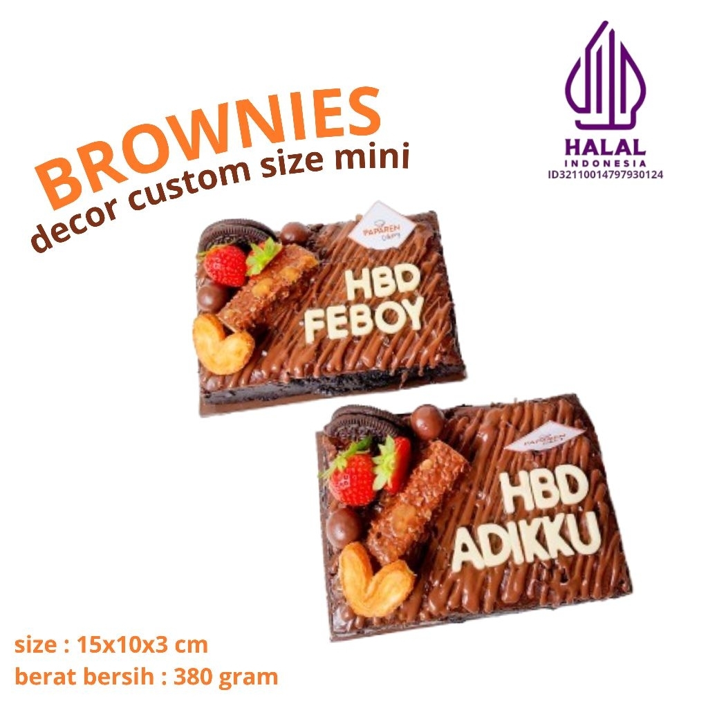 

PAPAREN BROWNIES DECOR CUSTOM | MINI SIZE