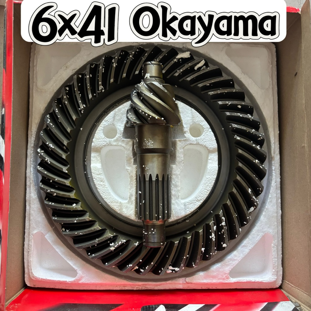 Gear set Izuzu ELF NKR 71 6x41 original Okayama Gold / gear kit 6x41 Elf NKR 71 hard / crown wheel p