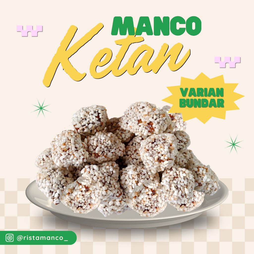 

[Kue Manco] Ketan Varian Bundar Kemasan MINIMALIS (500gram) by RISTA MANCO Trenggalek