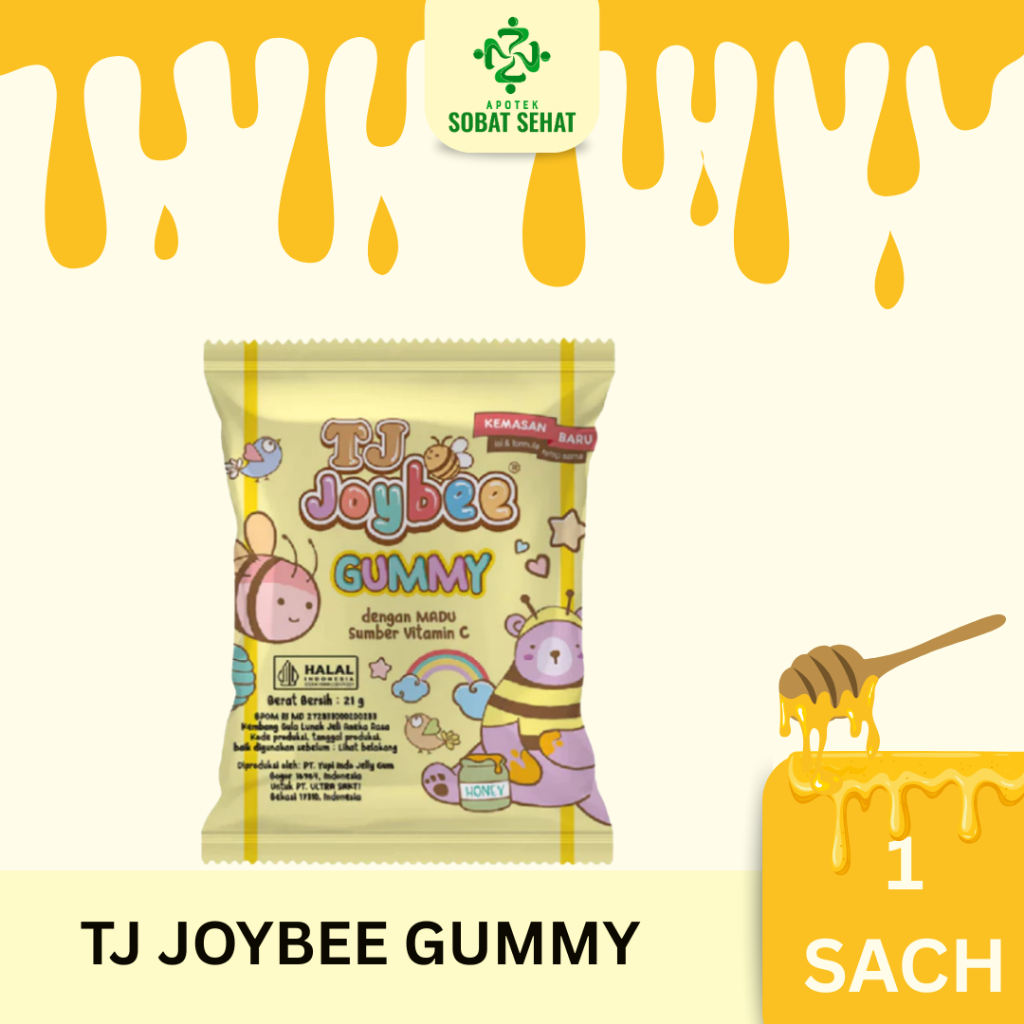 

Tresno Joyo TJ Joybee Gummy Permen Madu - 1 sachet 21gr / Tresno Joyo permen sehat