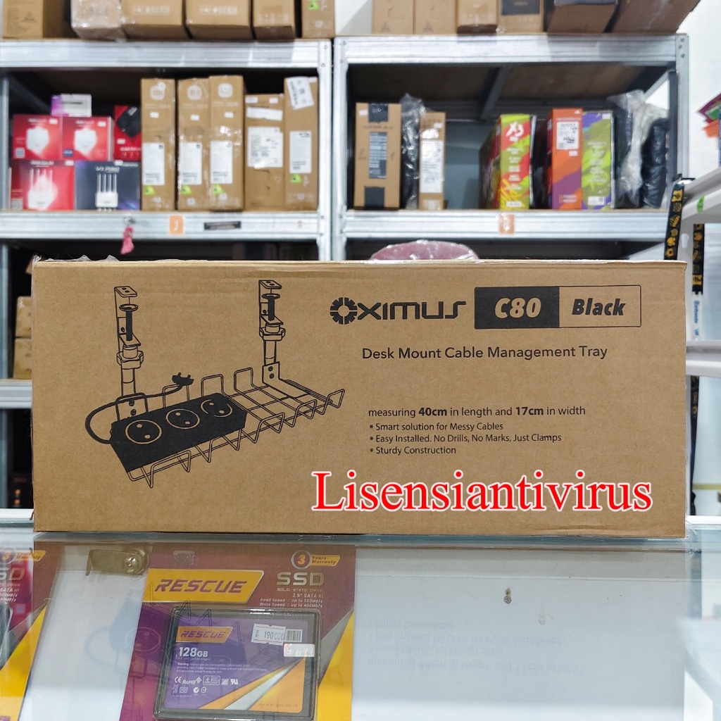 Tray Cable Desk Mount Cable Management Tray Oximus C80 Tray Perapih kabel