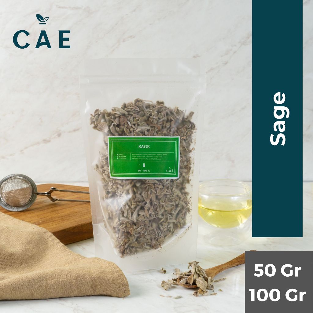 

Dried Sage Leaf Daun Sage Kering Leaves Organik Teh Tea Natural Premium 50 Gram - 100 Gram