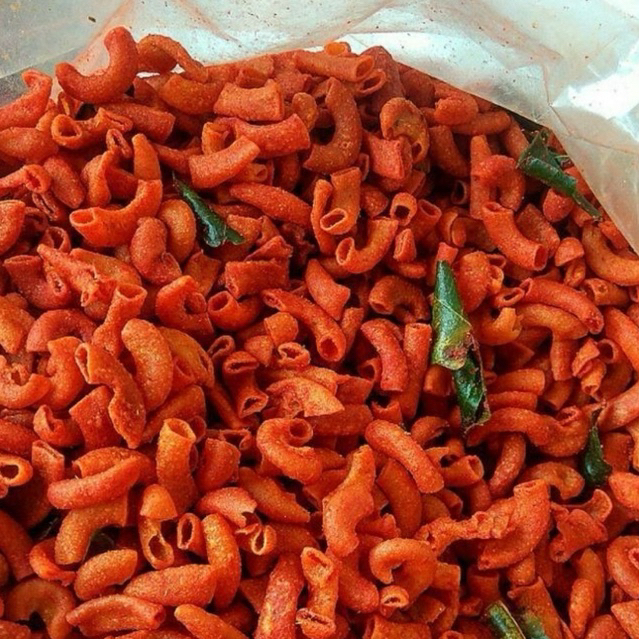 

1kg Makaroni pipa varian rasa pedas gurih nikmat renyah tidak alot pedas cikruh