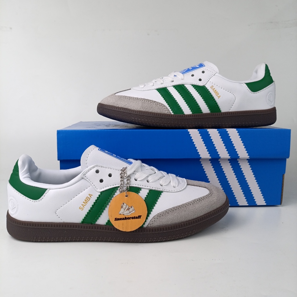 Sepatu Adidas Samba Vegan White Green