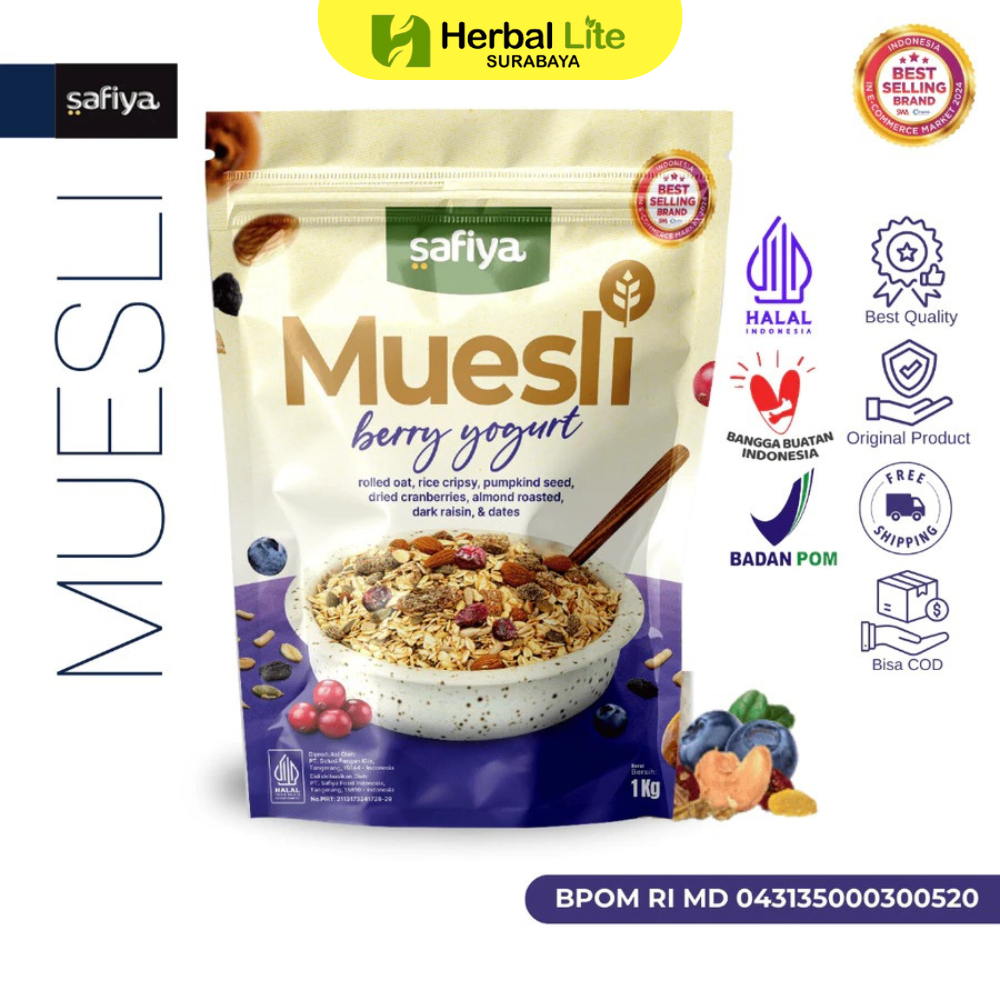 

Safiya Muesli Berry Yogurt 1 Kg Sereal Diet Sehat
