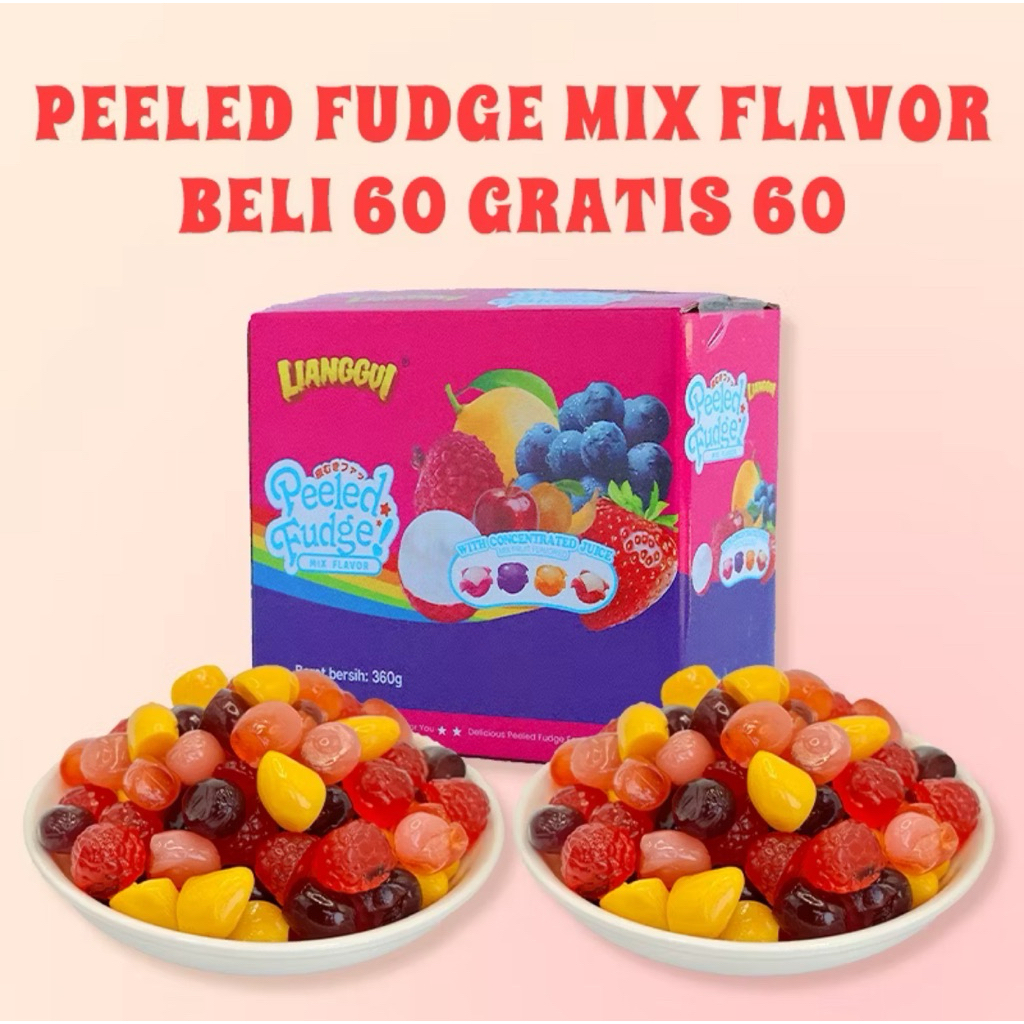 

[120pcs] Lianggui Peeled Fudge Permen Kupas Mangga Apel Leci Anggur
