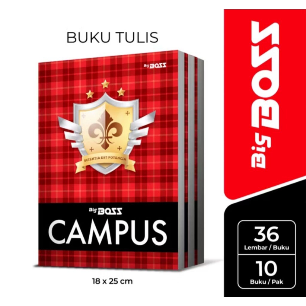 

BUKU TULIS BOXY/BUKU TULIS BIG BOSS CAMPUS 36 LEMBAR (ISI 10 BUKU)