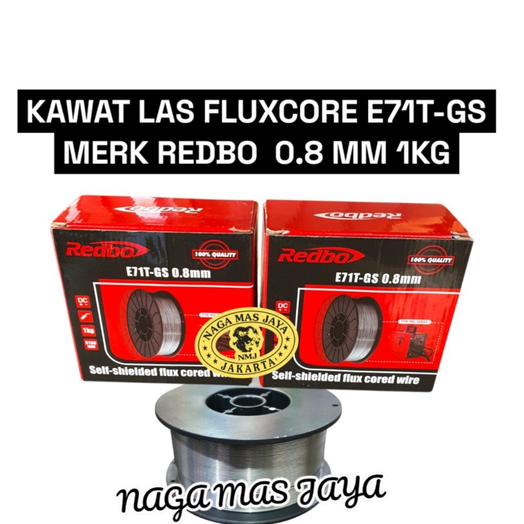 KAWAT LAS CO2 FLUX CORE 0.8MM 1KG MIG WIRE FLUX CORE REDBO 0.8MM 1KG KAWAT LAS GASLESS FLUX CORE