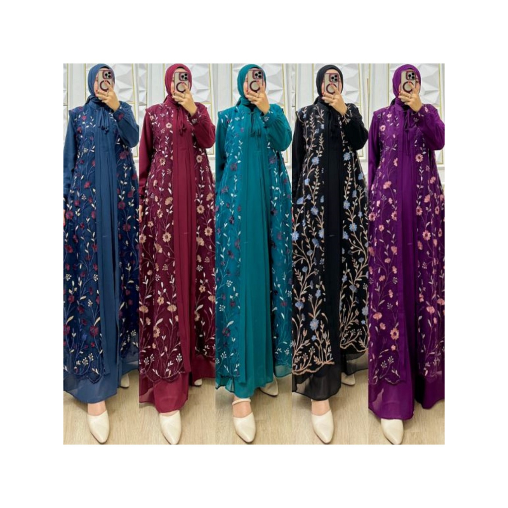 Gamis Sruti Babydol - Wanita Muslim Dewasa Bermotif Batik Elegan -  Model 11