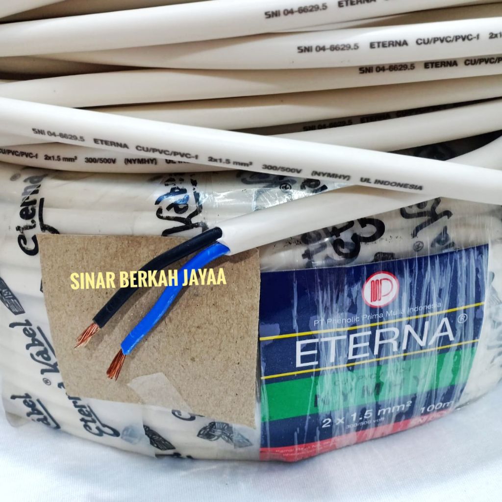 ETERNA Kabel Listrik Serabut HYO 2x1,5 Kabel Serabut SNI Eceran Per METER
