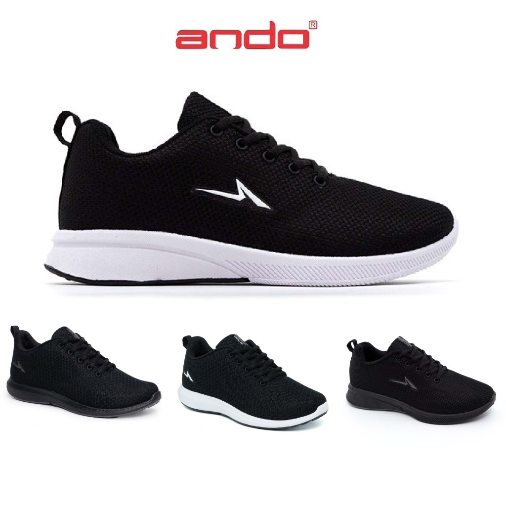 Ando BSC Sepatu Sekolah 37-43 Sneakers Olahraga Kasual Hitam Polos Putih nitta berlion correy izaz m