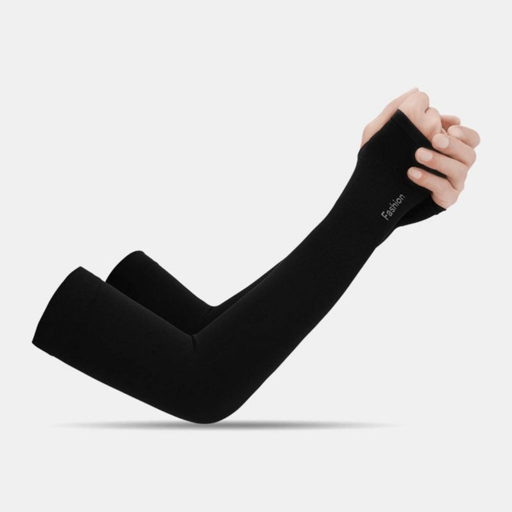 Manset Deker Tangan Handsock Aksesoris Perlengkapan Olahraga Hitam Panjang Melindungi kulit Pria Wan