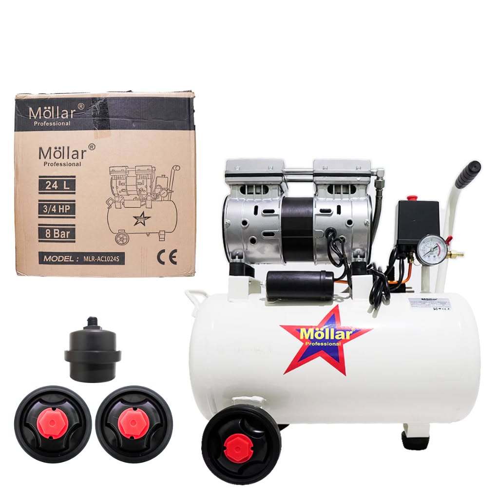 Kompresor Listrik Oilless 3/4 HP 24 Liter Merk Mollar