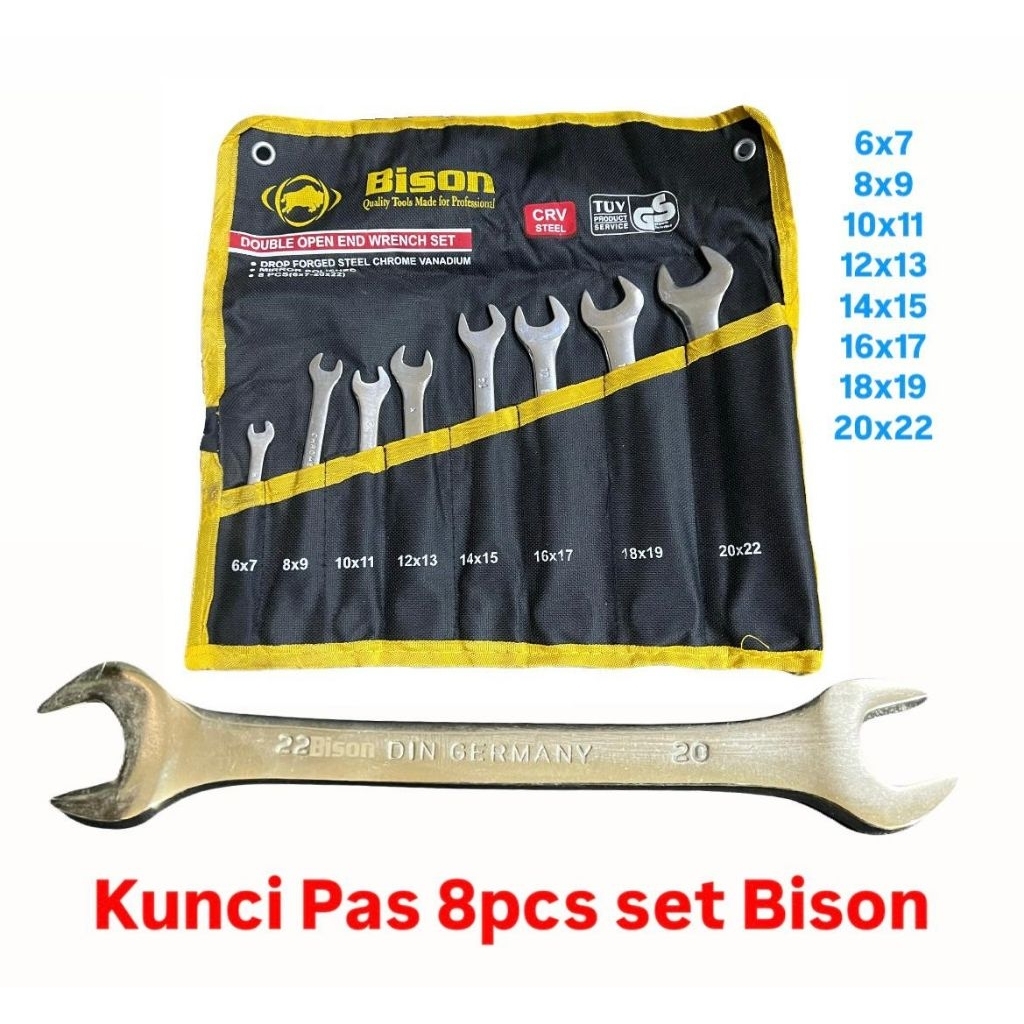 BISON Kunci Pas Set 8pcs Chrome Vanadium