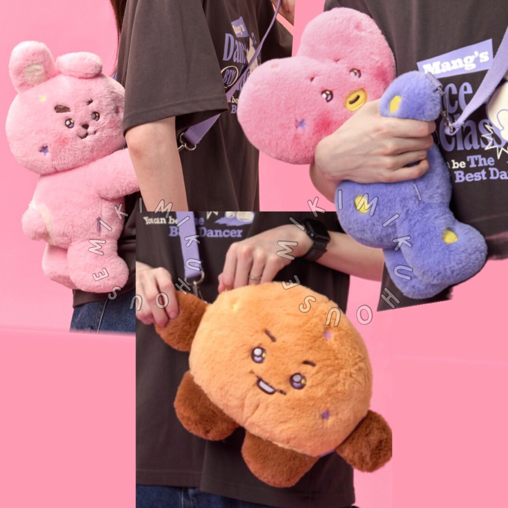 BT21 THE JOURNEY HUG DOLL CROSSBAG HUG ME BONEKA BT21 PLUSH SLING BAG CROSS TAS BTS FESTA ORIGINAL O