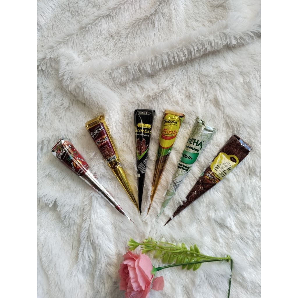 Heena/Henna/Hena Golecha Neha Mumtas BPOM warna Maroon, Black, Cherry, Brown, White,  dan Merah Cabe