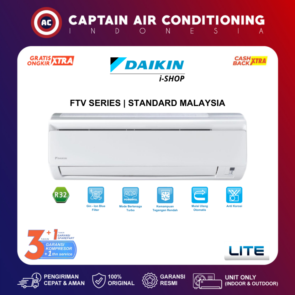 DAIKIN AC Split FTV-35 / FTV35 1.5 PK Standard (Malaysia)