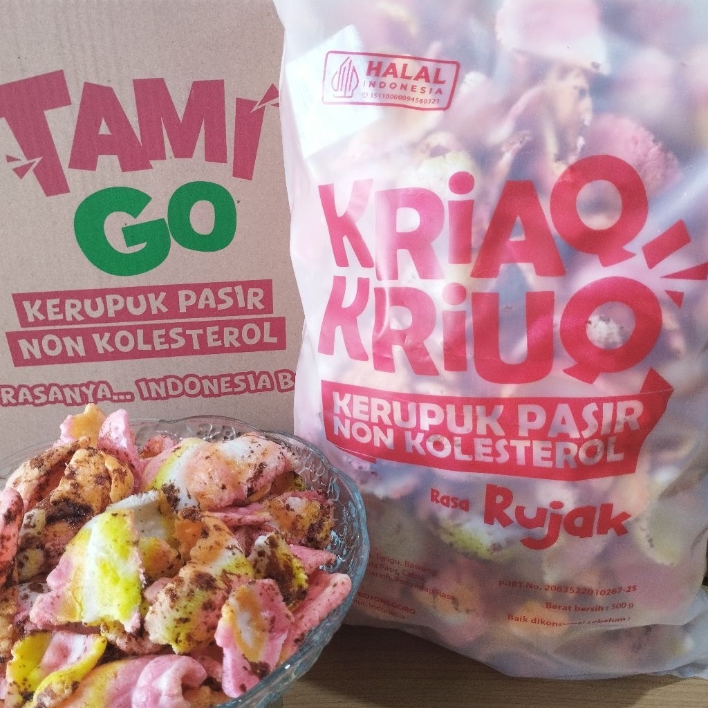 

Kerupuk Pasir Kriaq-Kriuq / Tamigo Non Kolesterol 500gr Rasa Rujak